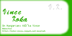 vince koka business card